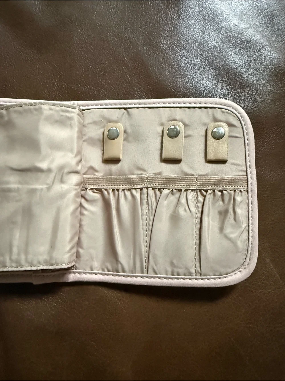 BELALIFE Quilted Light Pink Travel Jewelry and makeup Organizer